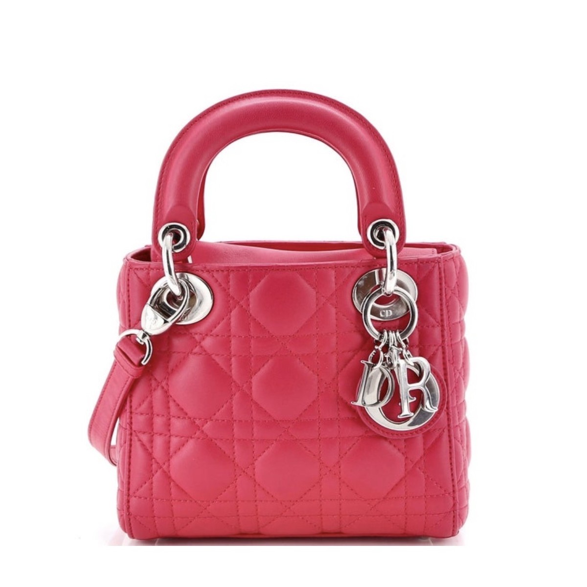 A signature handbag in soft light.